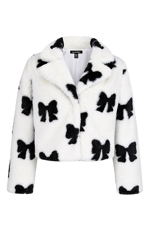 Kids' Bow Faux Fur Jacket