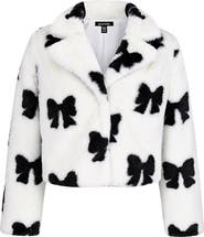 Zunie Kids' Bow Faux Fur Jacket