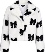 Zunie Kids' Bow Faux Fur Jacket
