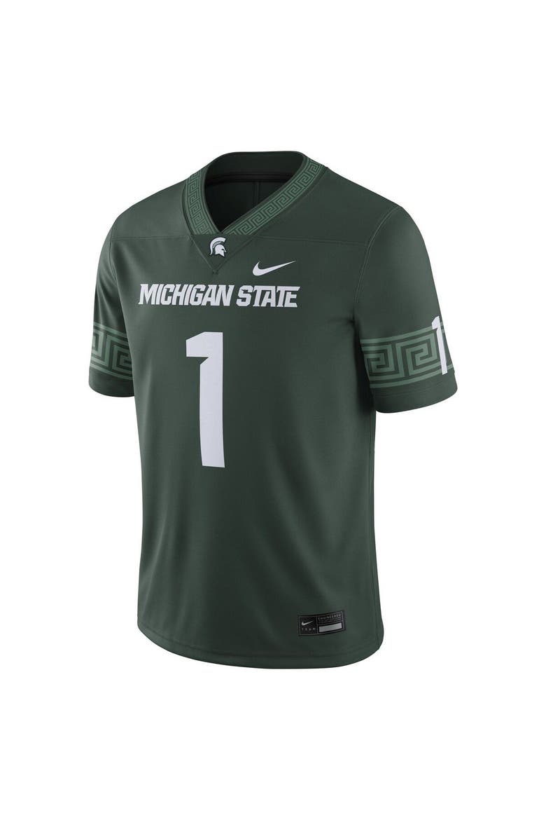 Men's Nike #1 Green Michigan State Spartans Football Game Jersey, Alternate, color, Green