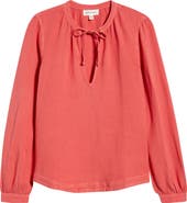Cloth & Stone Shirred Linen Blend Top
