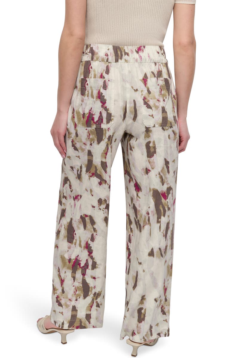 DKNY Print Linen Blend Drawstring Pants, Alternate, color, Shattered Tiger