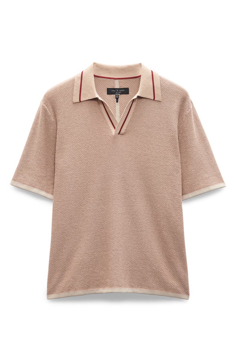 rag & bone Harvey Johnny Collar Piqué Polo, Alternate, color, Desert