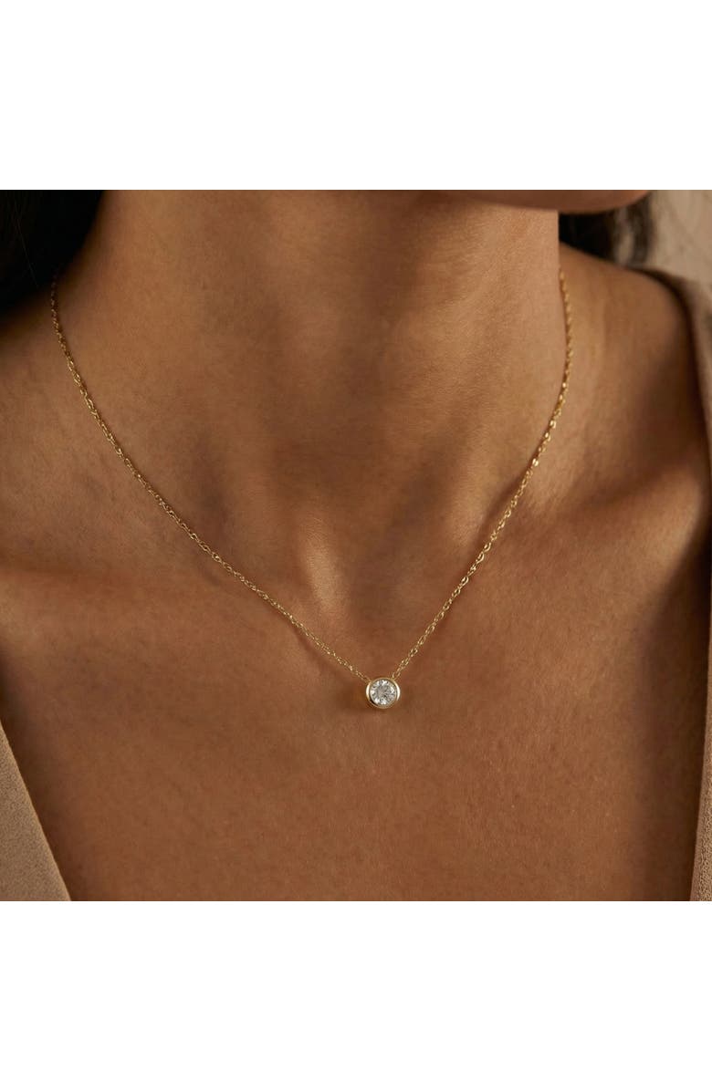 Bliss Diamond .90Ct Diamond Bezel Pendant Solitaire Necklace 14k Gold Lab Grown, Alternate, color, 14K Yellow Gold