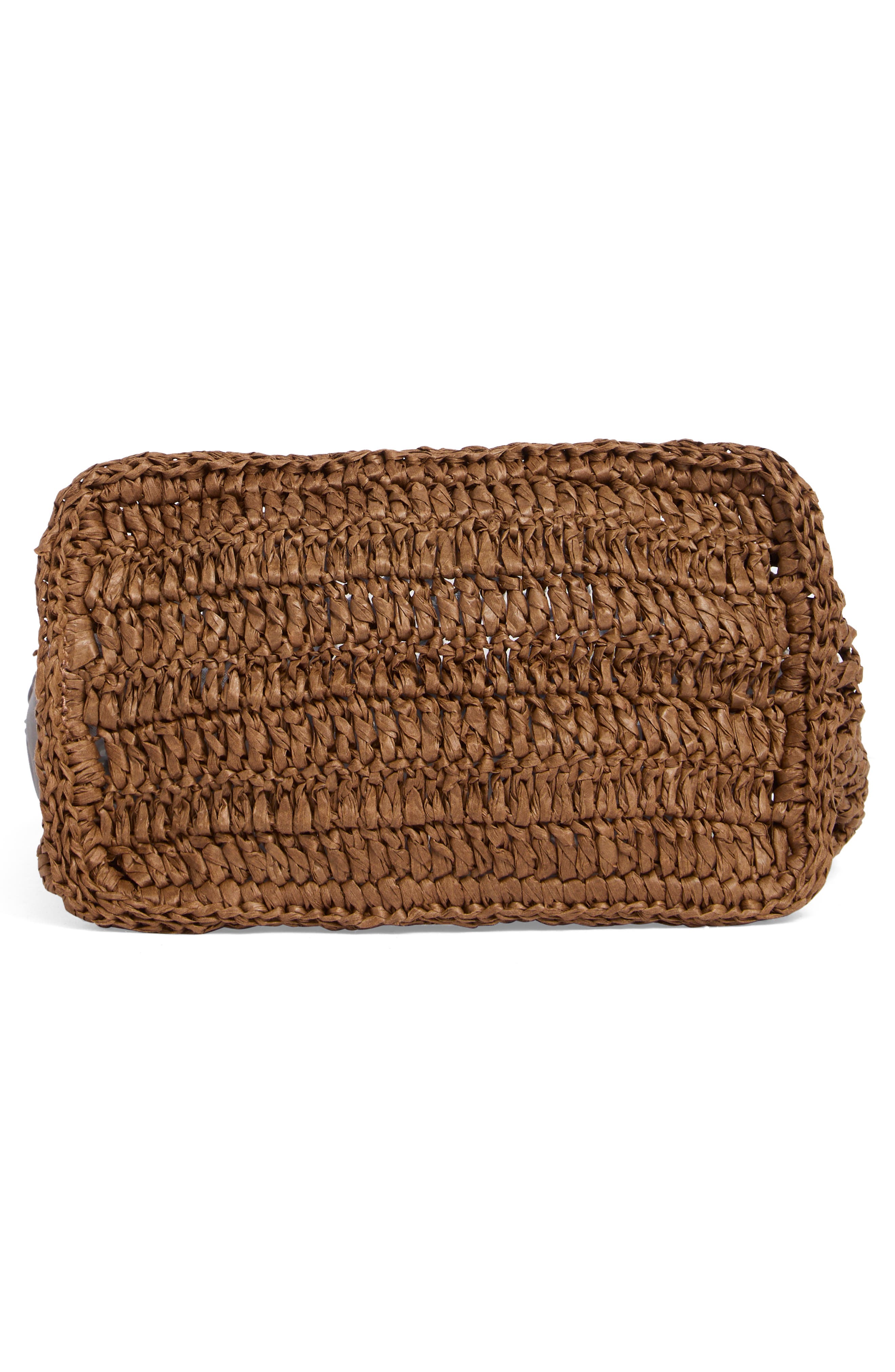 Sam Edelman Lizzie Raffia Crossbody Bag, Alternate, color, Dark Brown