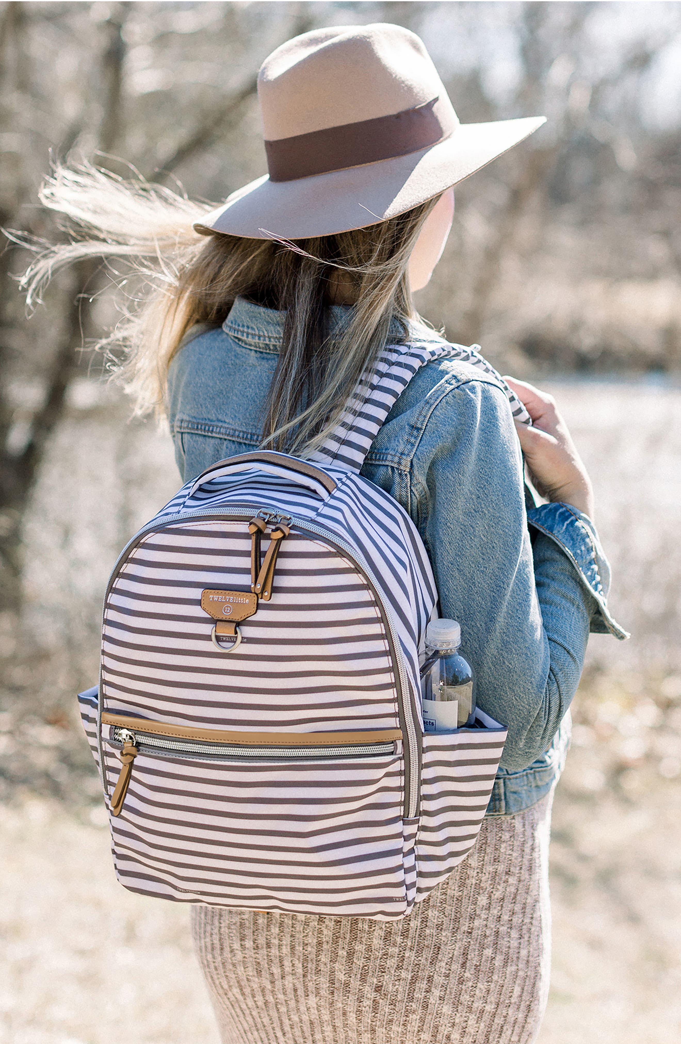 TWELVElittle Midi Go 3.0 Stripe Water Resistant Diaper Backpack, Alternate, color, 