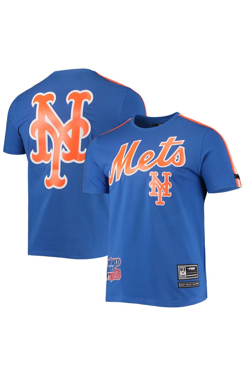 PRO STANDARD Men's Pro Standard Royal/Orange New York Mets Taping T-Shirt, Main, color, Royal