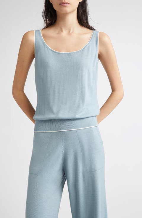 Tipped Merino Wool Sweater Tank