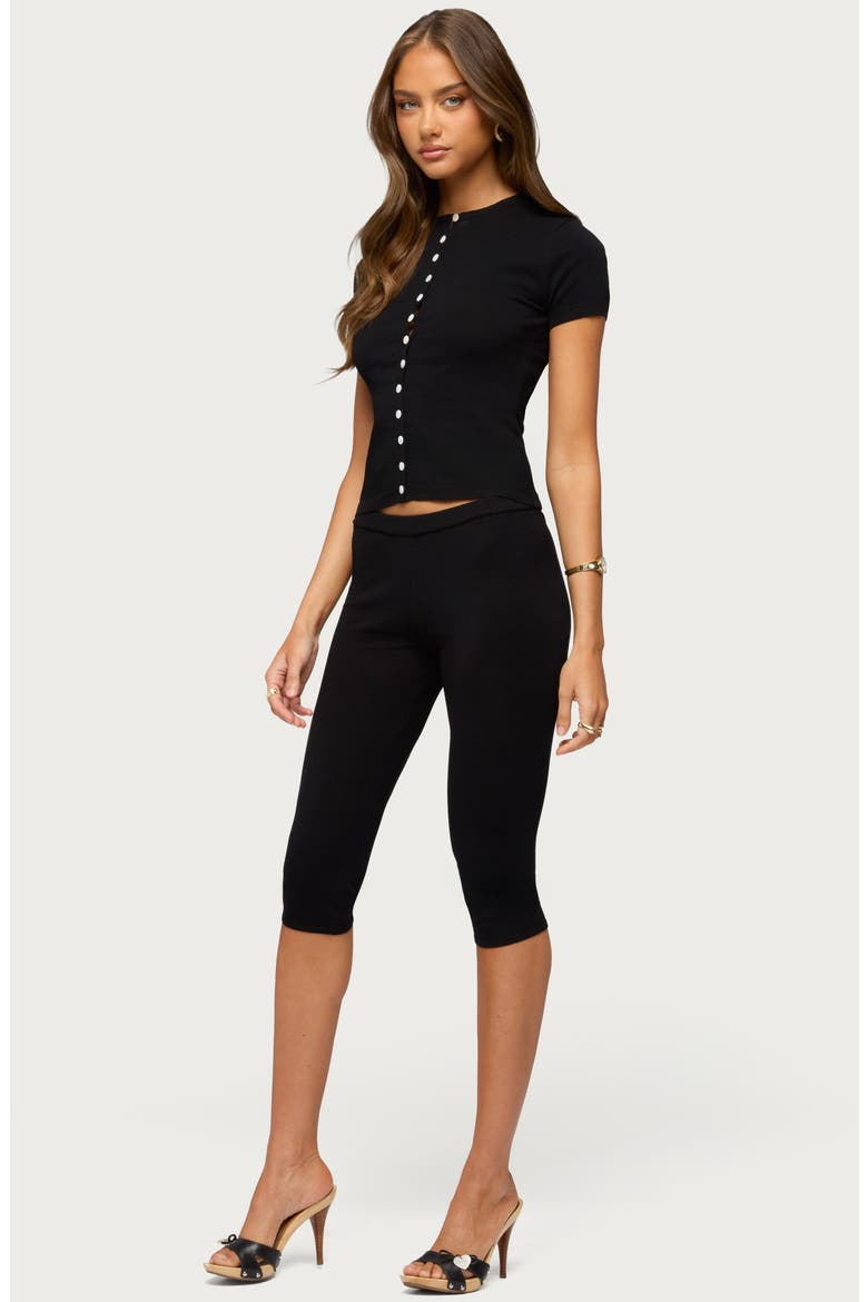 Vanessa Knit Capri Pants, Alternate, color, BLACK