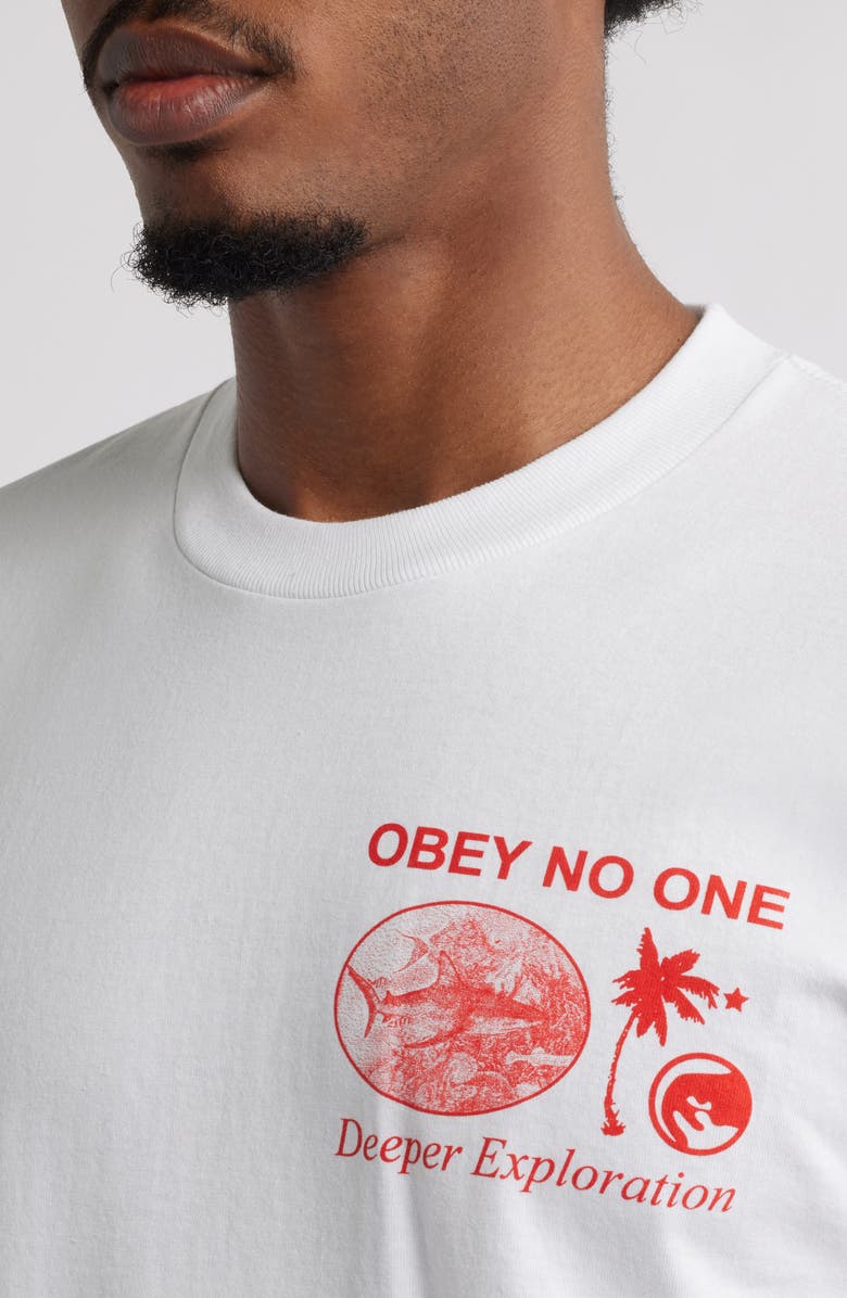 Obey Deeper Exploration Graphic T-Shirt, Alternate, color, White