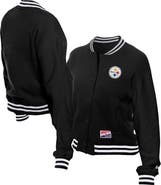 New Era Women's New Era  Black Pittsburgh Steelers Throwback Fleece Full-Snap Jacket