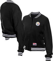 New Era Women's New Era Black Pittsburgh Steelers Throwback Fleece Full-Snap Jacket