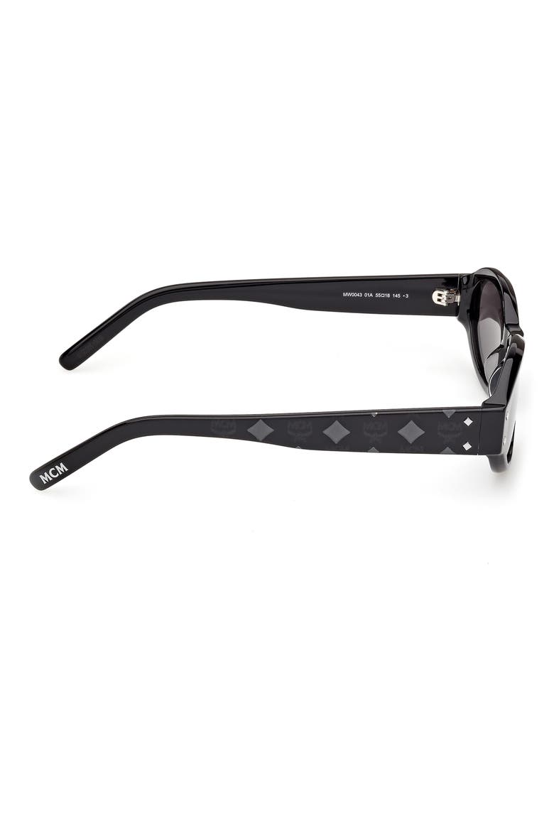 55mm Oval Sunglasses, Alternate, color, BLACK / CLASSICAL SMOKE