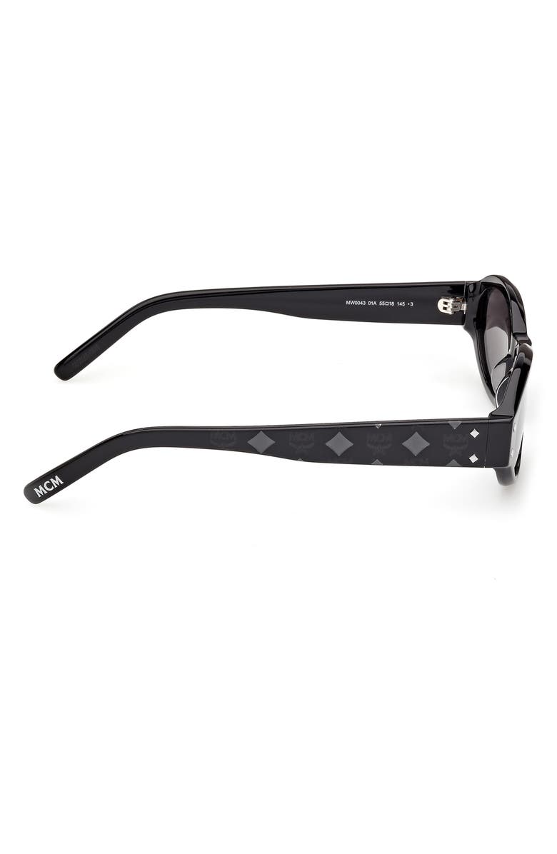 MCM 55mm Oval Sunglasses, Alternate, color, Black / Classical Smoke