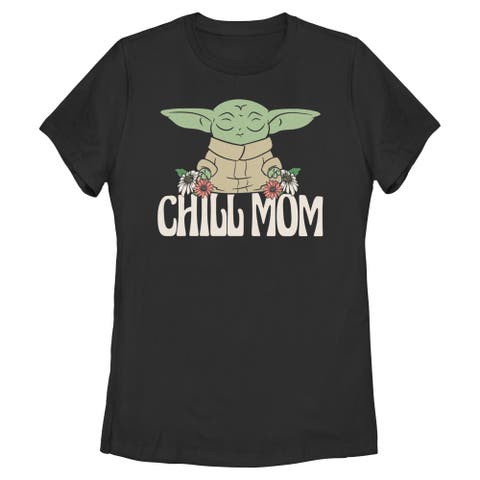 Women's Star Wars Grogu Chill Mom  Graphic T-Shirt