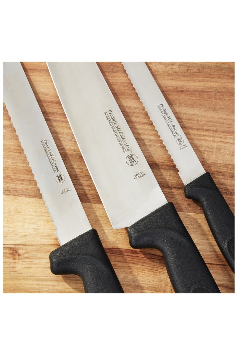 Soft Grip 3-Piece Stainless Steel Knife Set, Alternate, color, BLACK/ SILVER