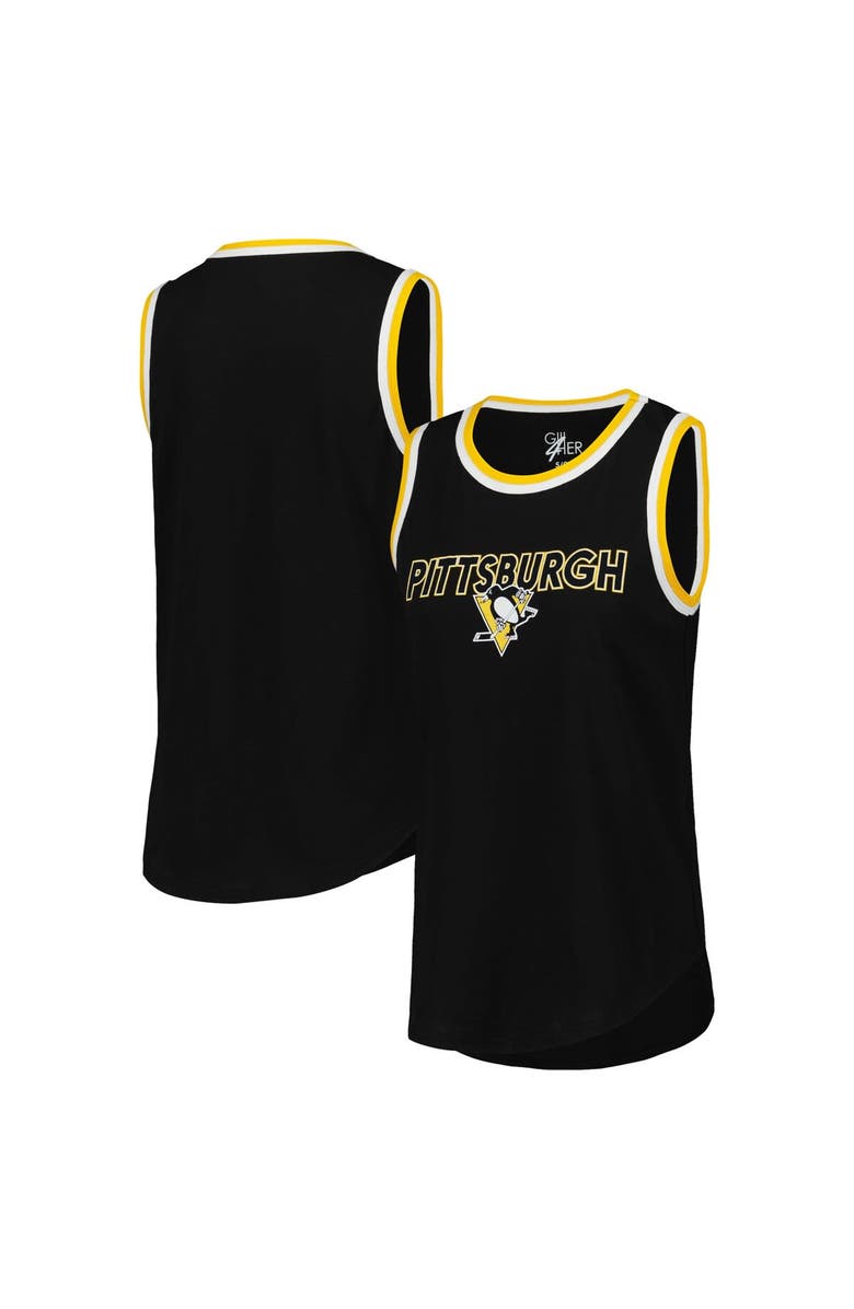 G-III 4HER BY CARL BANKS Women's G-III 4Her by Carl Banks Black Pittsburgh Penguins Strategy Tank Top, Main, color, Black