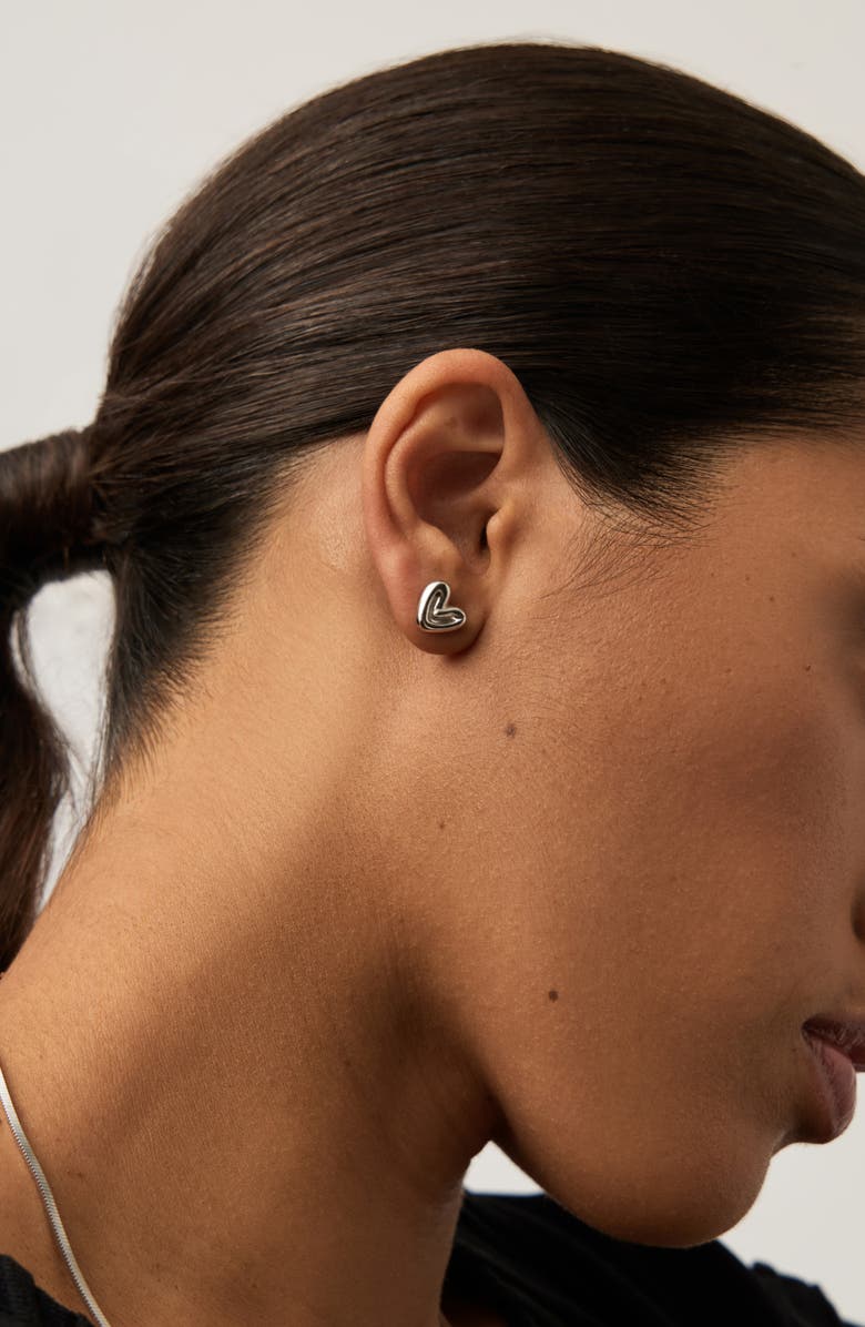 Missoma Mini Puffy Heart Stud Earrings, Alternate, color, 