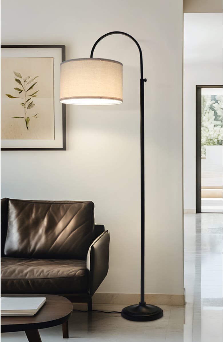Brightech Nora 68" Height-Adjustable Black LED Arc Floor Lamp, Alternate, color, Classic Black