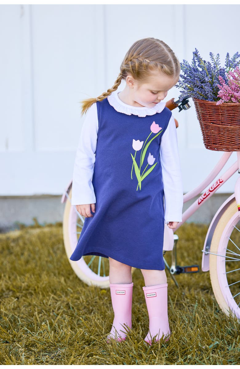 Little English Kids' Applique Floral Jumper, Alternate, color, Tulips