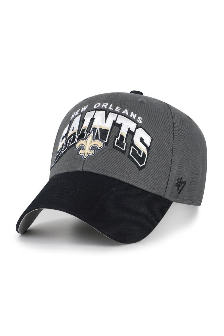Men's '47 Charcoal New Orleans Saints Split Block MVP Adjustable Hat, Main, color, Charcoal
