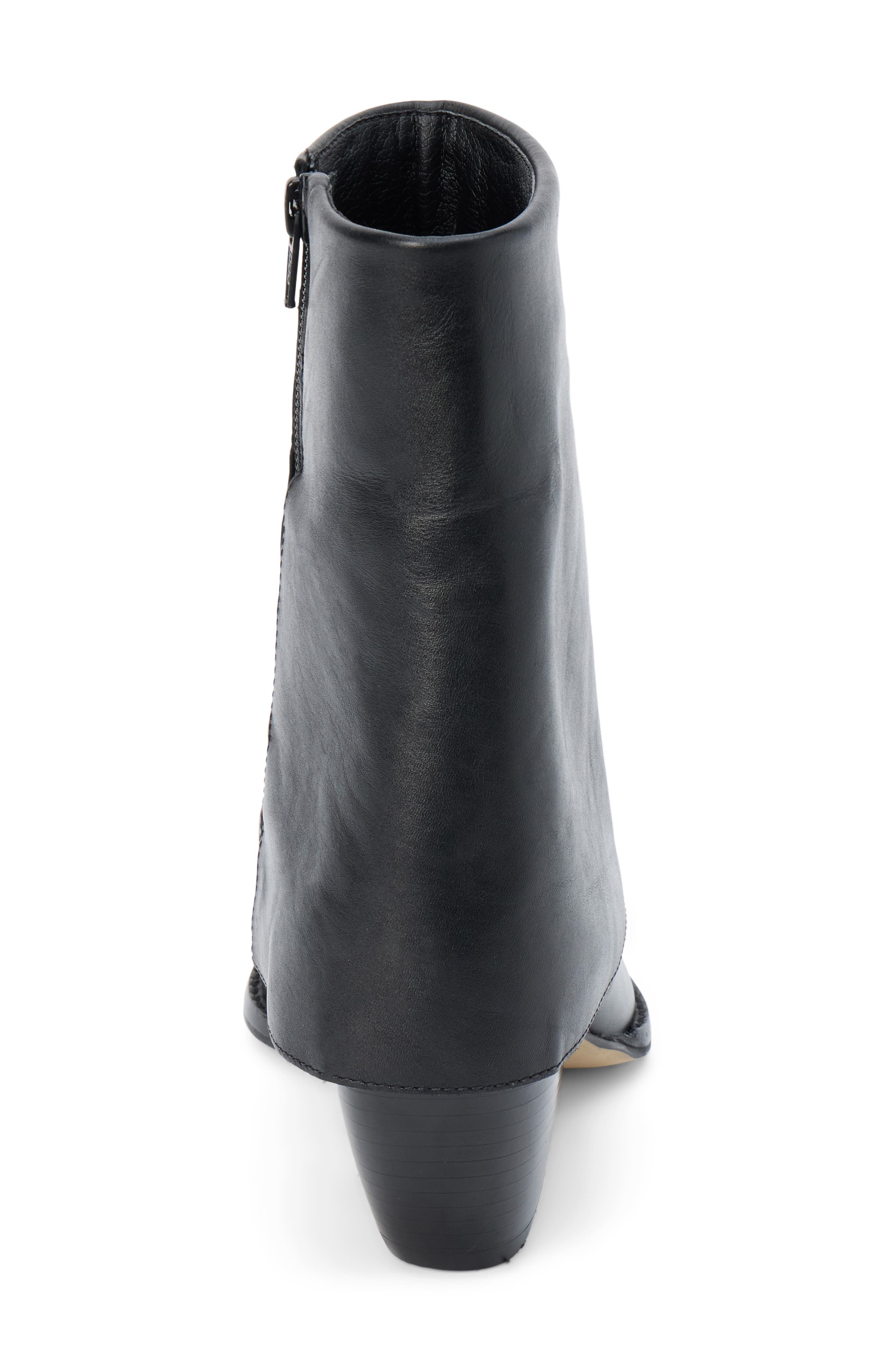 Matisse Ella Foldover Bootie, Alternate, color, Black Leather