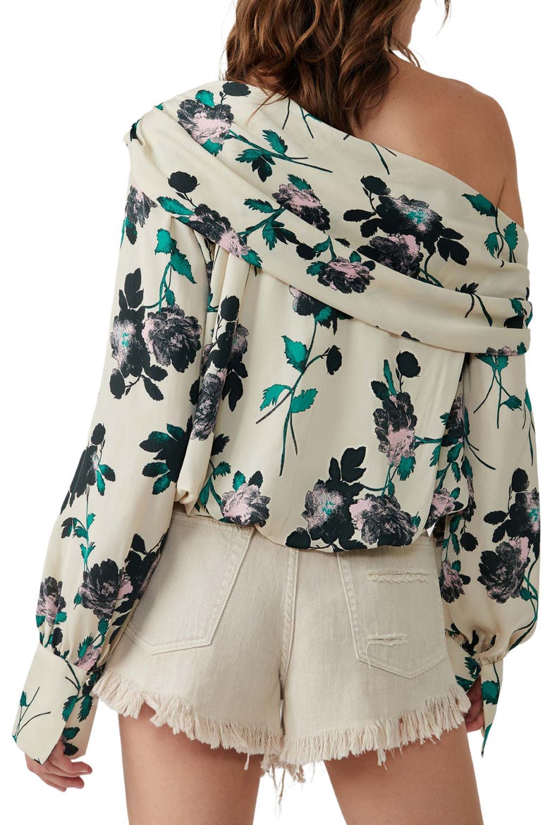 Potter Print One-Shoulder Top, Alternate, color, IVORY COMBO
