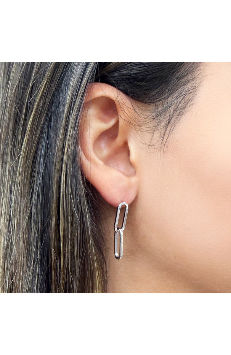 The Lovery Fine Jewelry Double Paperclip Link Drop Earrings, Alternate, color, 