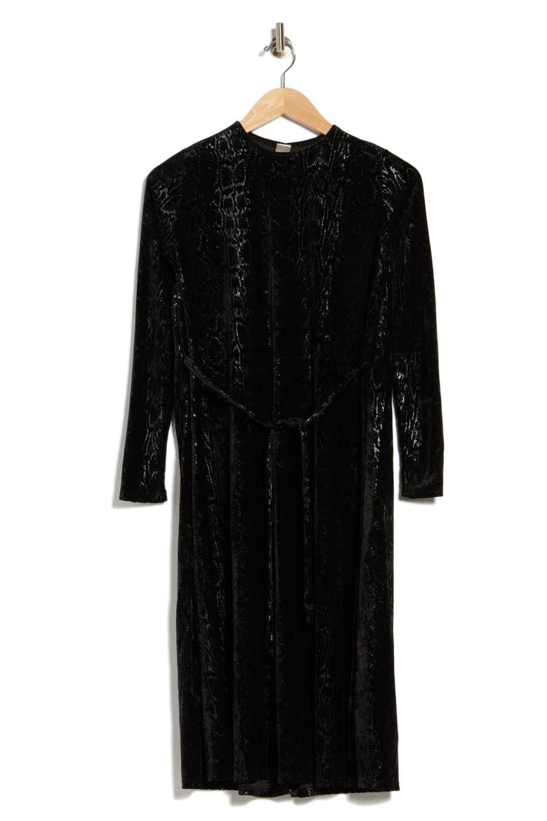 Long Sleeve Texture Knit Dress, Main, color, BLACK