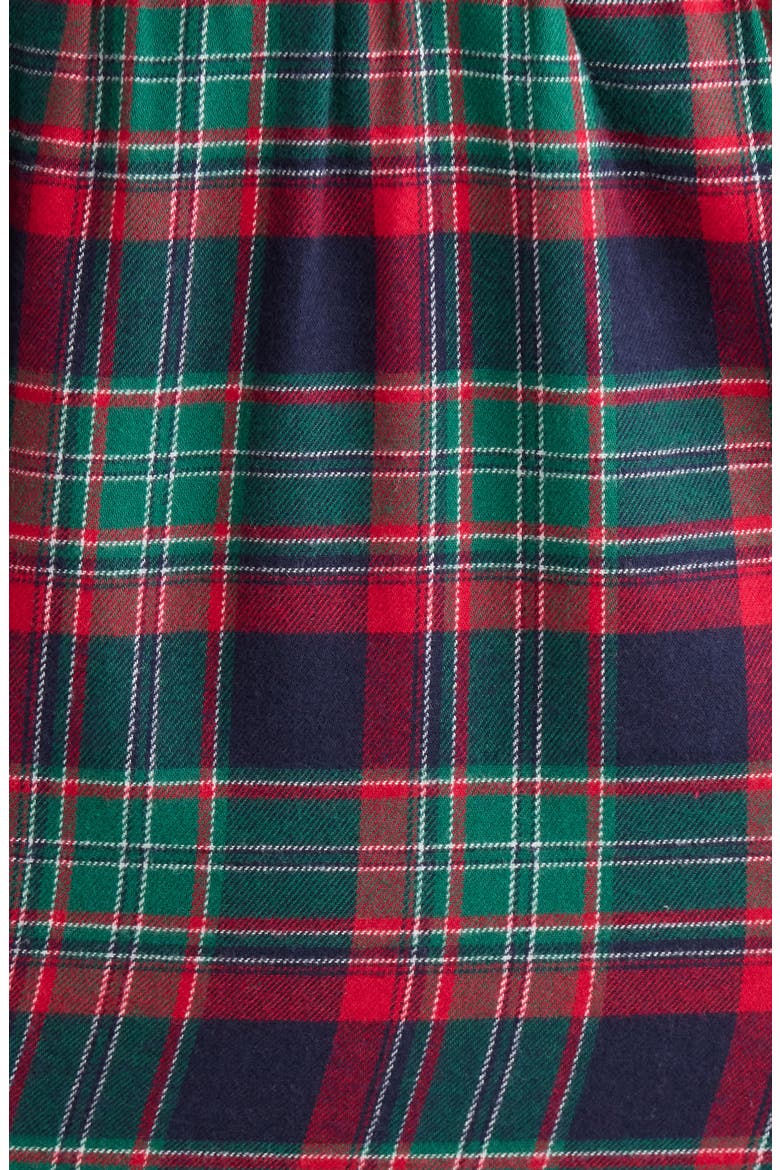 Cozy Short Flannel Nightgown, Alternate, color, NAVY- RED DAVIA PLAID