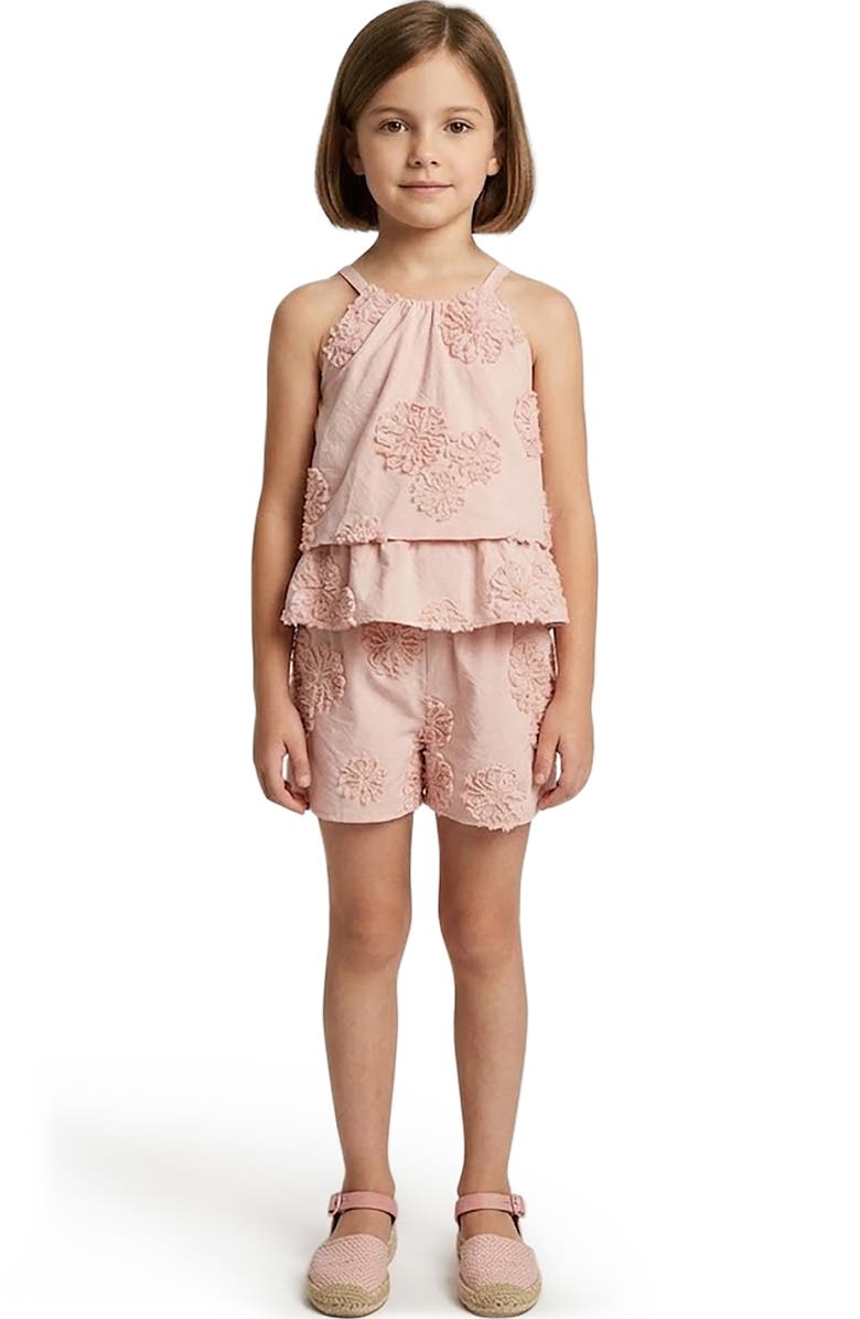 Hayden Girls Kids' Ruffle Embroidered Peplum Cotton Top, Alternate, color, 