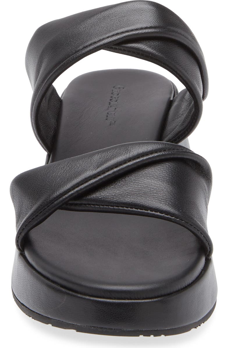 Chocolat Blu Essa Platform Wedge Slide Sandal, Alternate, color, Black Leather
