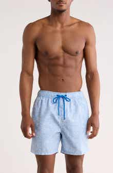 Vintage Summer Endless Print Volley Swim Trunks