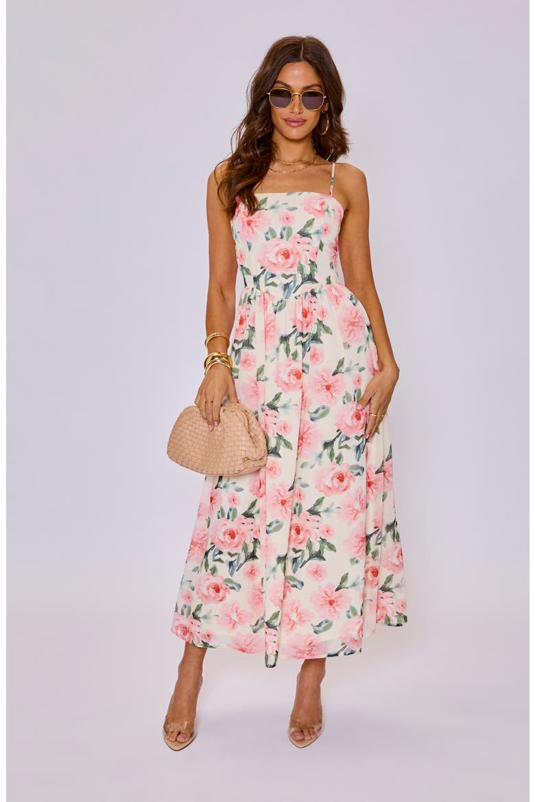 Amelie Floral Maxi Dress, Alternate, color, CREAM/ ROSE