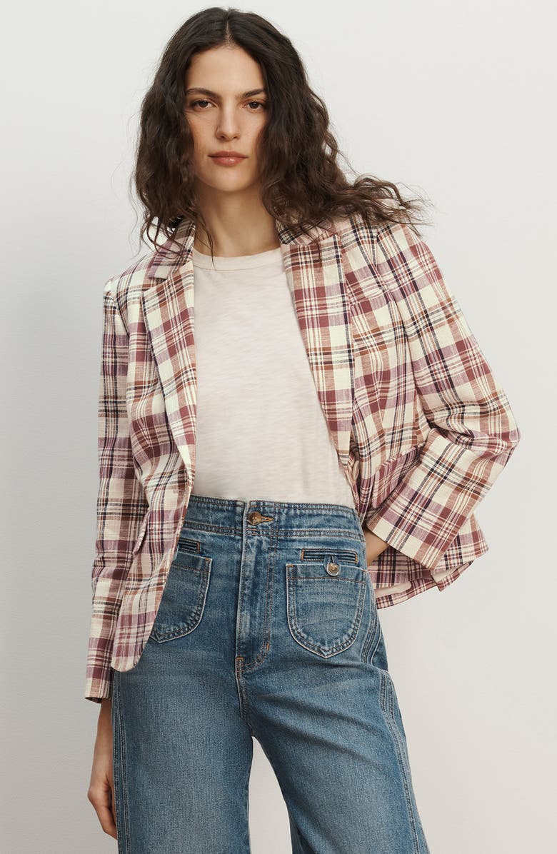 Veronica Beard Tyra Plaid Dickey Jacket, Alternate, color, Orchid Haze Multi