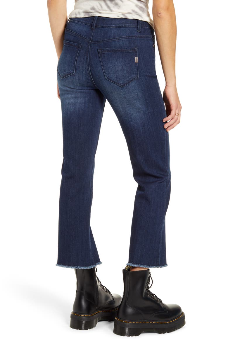 Button Front High Waist Crop Flare Jeans, Alternate, color, GAVIN