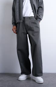 Topman Super Baggy Cotton Twill Wide Leg Pants