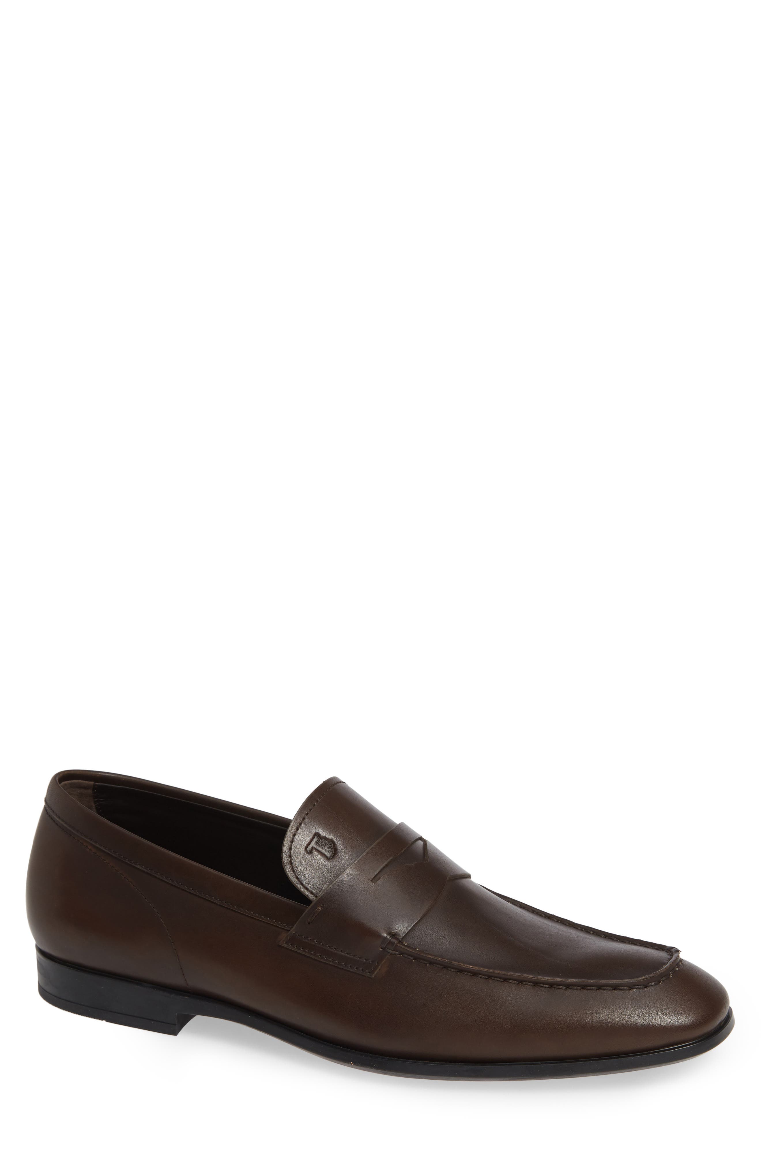 Tod's Penny Loafer, Main, color, Dark Brown
