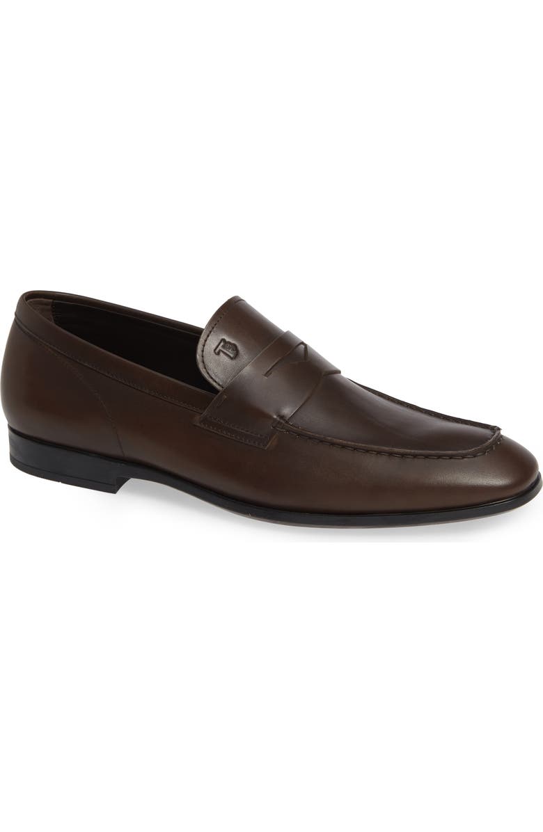 Tod's Penny Loafer, Main, color, Dark Brown