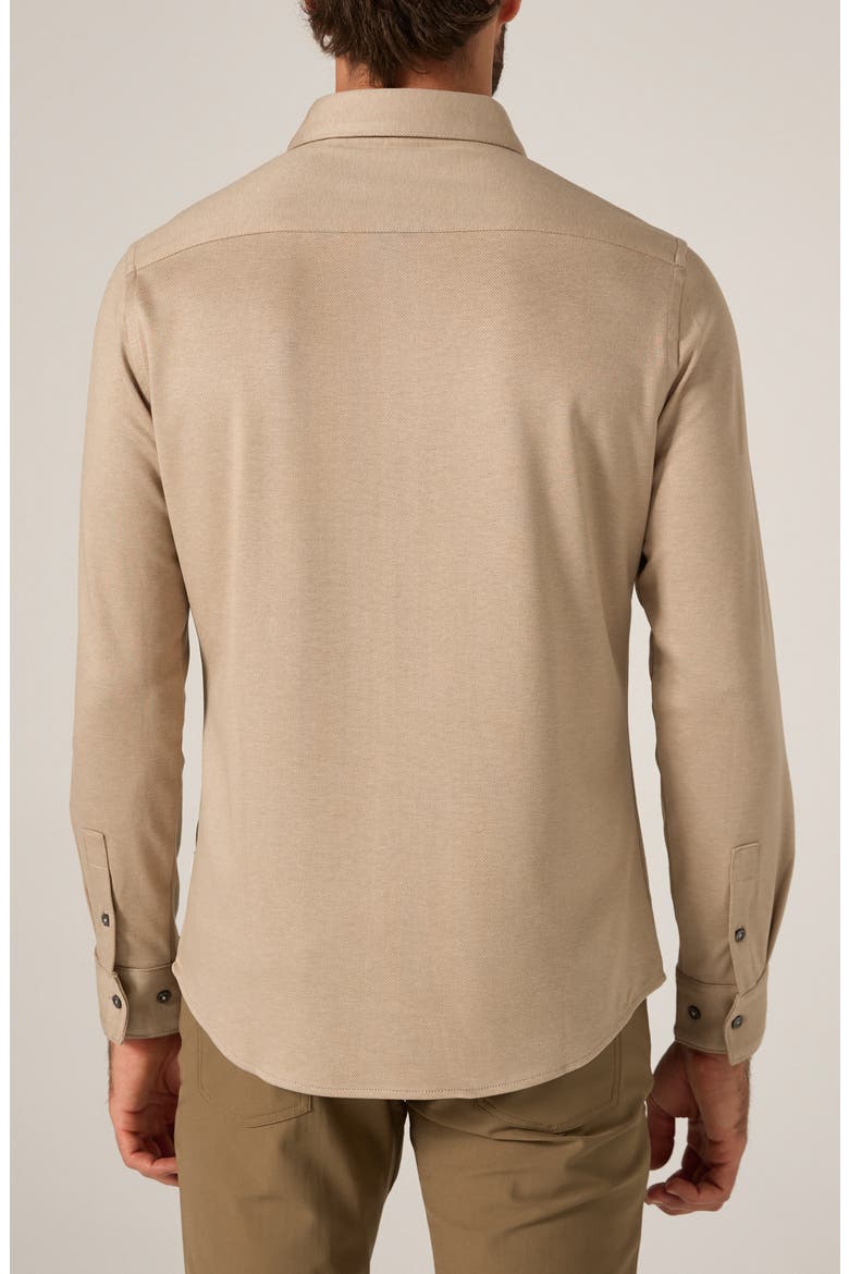 Bowery Texture Knit Button-Up Shirt, Alternate, color, TAN