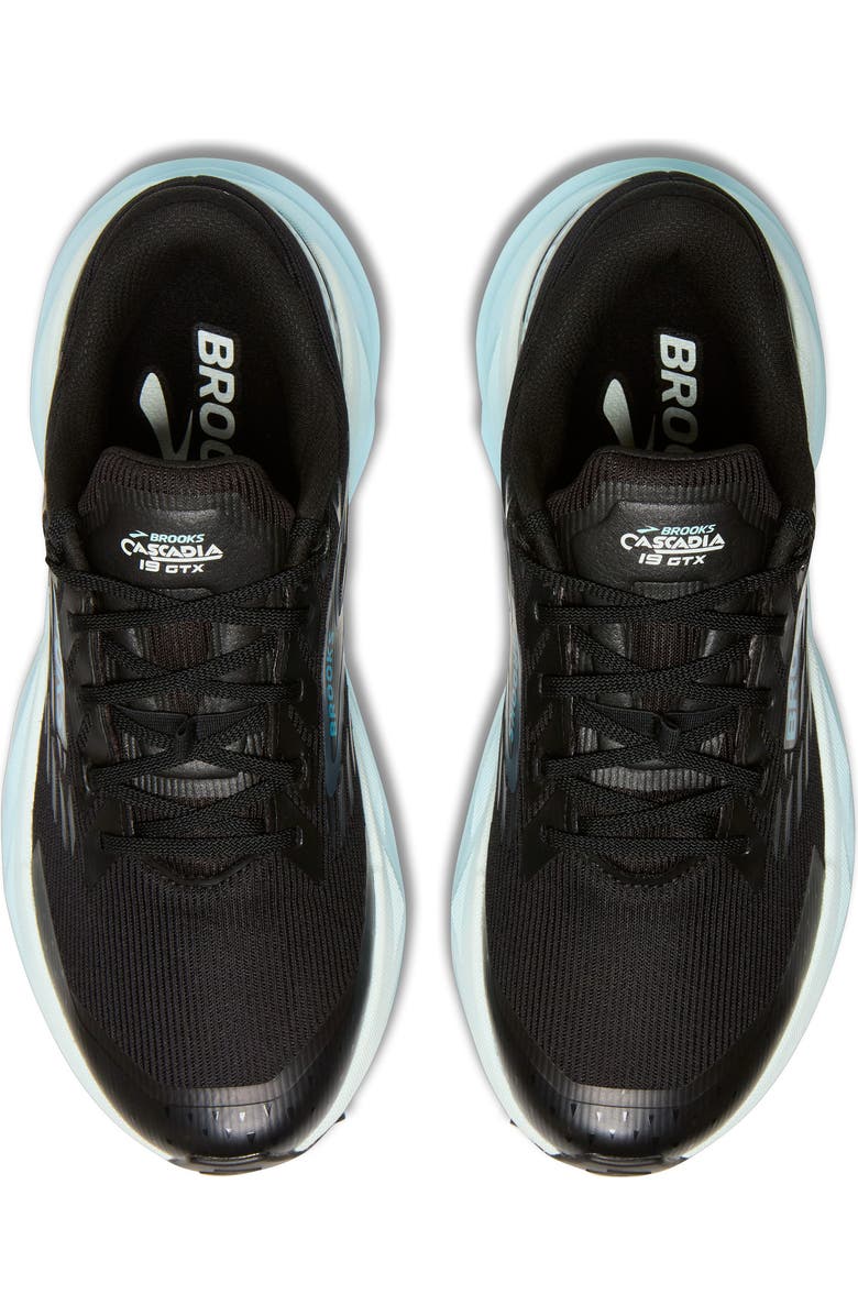 Brooks Cascadia 19 GTX Gore-Tex<sup>®</sup> Waterproof Trail Running Shoe, Alternate, color, Black/ Ebony/ Blue Flower