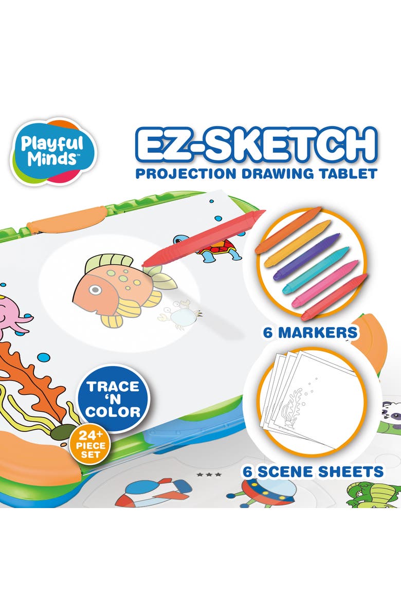 Playful Minds Ez Sketch Projector Drawing Tablet Trace and Color, Alternate, color, Multicolored