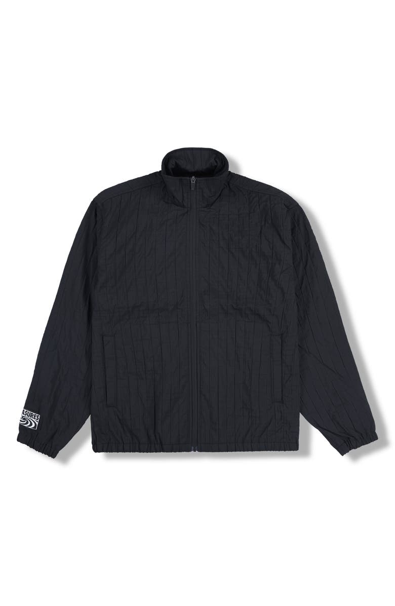 PLEASURES Rescue Pleated Track Jacket, Alternate, color, Black