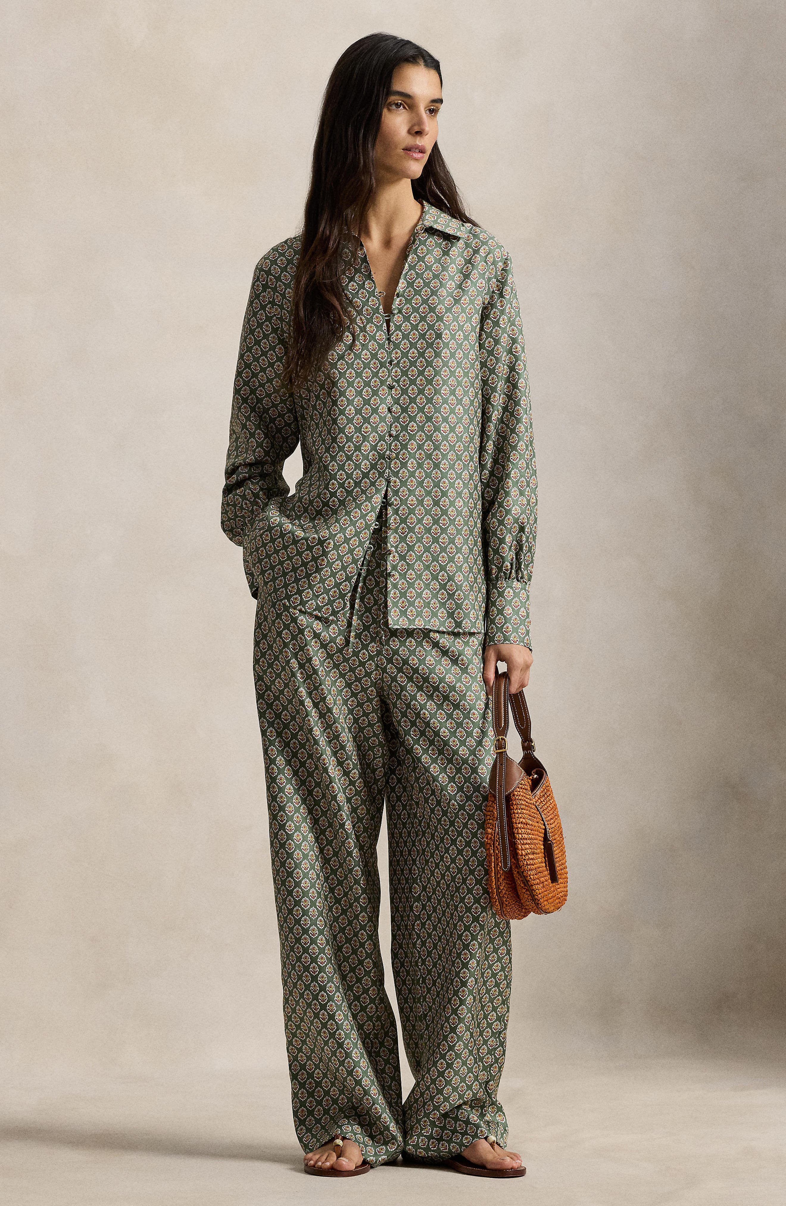 Polo Ralph Lauren Print Silk Shirt (Women) | Nordstrom