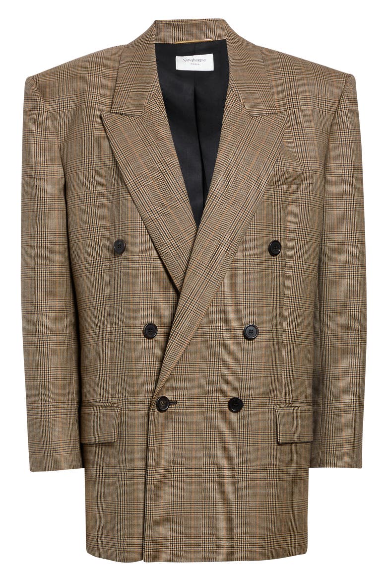 Oversize Glen Plaid Jacket, Main, color, BEIGE/ MARRON/ MARINE