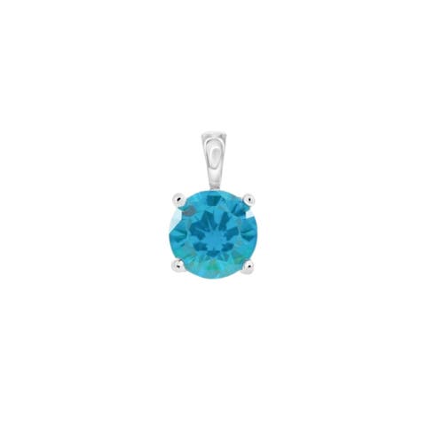 Sterling Silver Created Gemstone Pendants