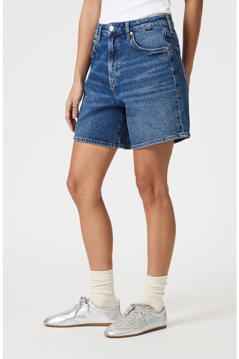 Heidi High Waist Relaxed Denim Shorts, Alternate, color, DARK 90S