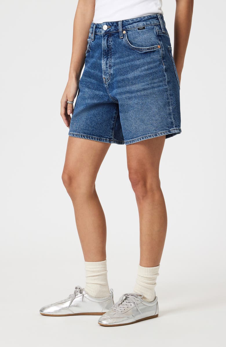 Mavi Jeans Heidi High Waist Relaxed Denim Shorts, Alternate, color, Dark