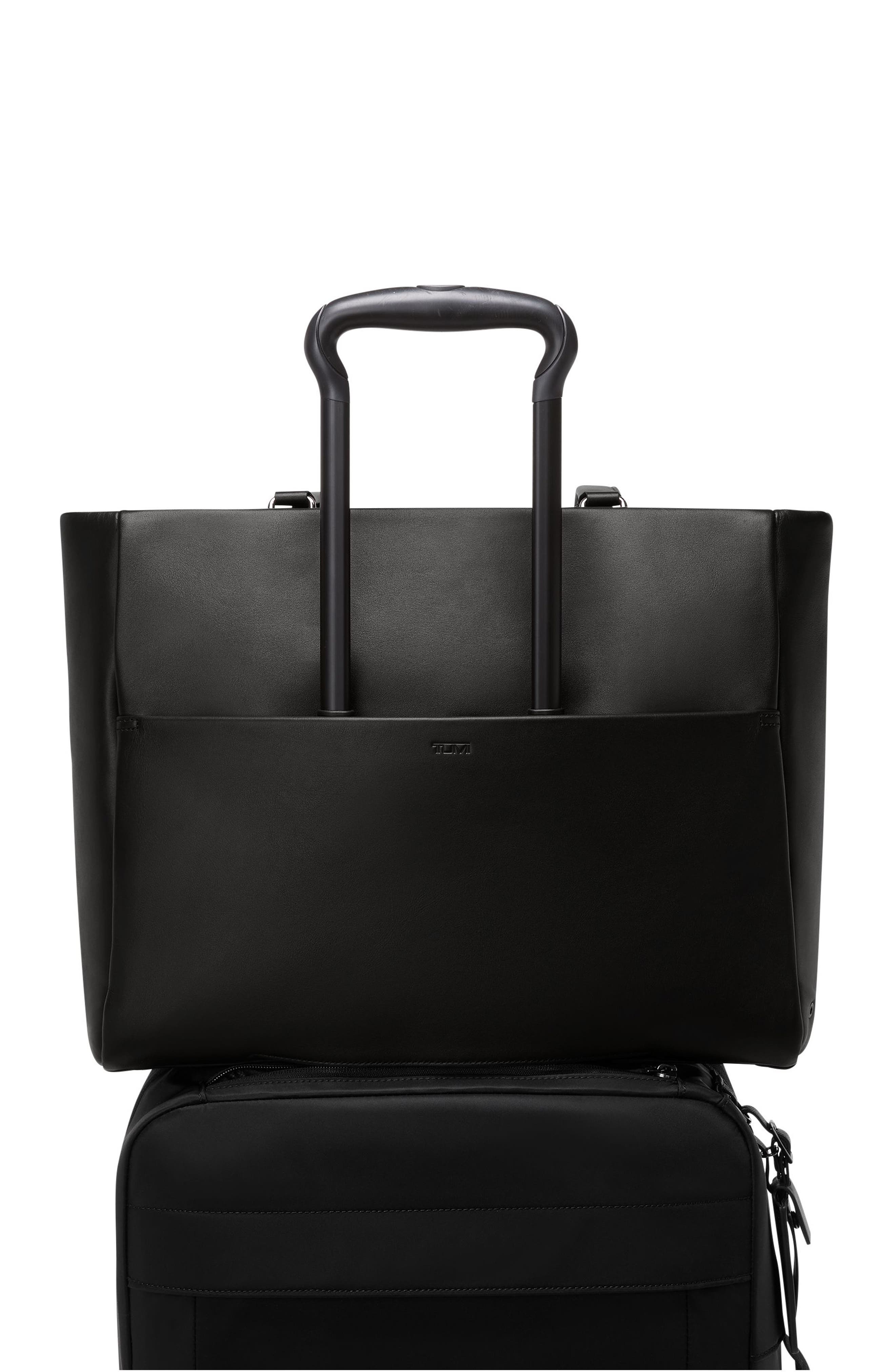 TUMI Large Vail Leather Tote, Alternate, color, Black/ Gunmetal