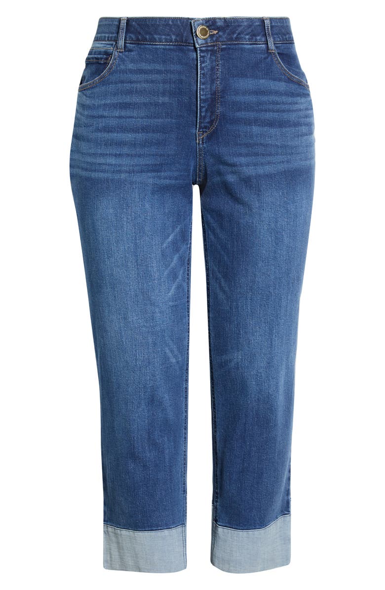 Wit & Wisdom Round Up High Waist Cuffed Boyfriend Jeans, Alternate, color, Blue